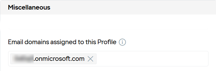 Email domains assigned to this profile field